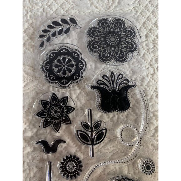 Floral-Themed Clear Cling Stamps Set DIY Crafting Scrapbooking - Picture 4 of 13